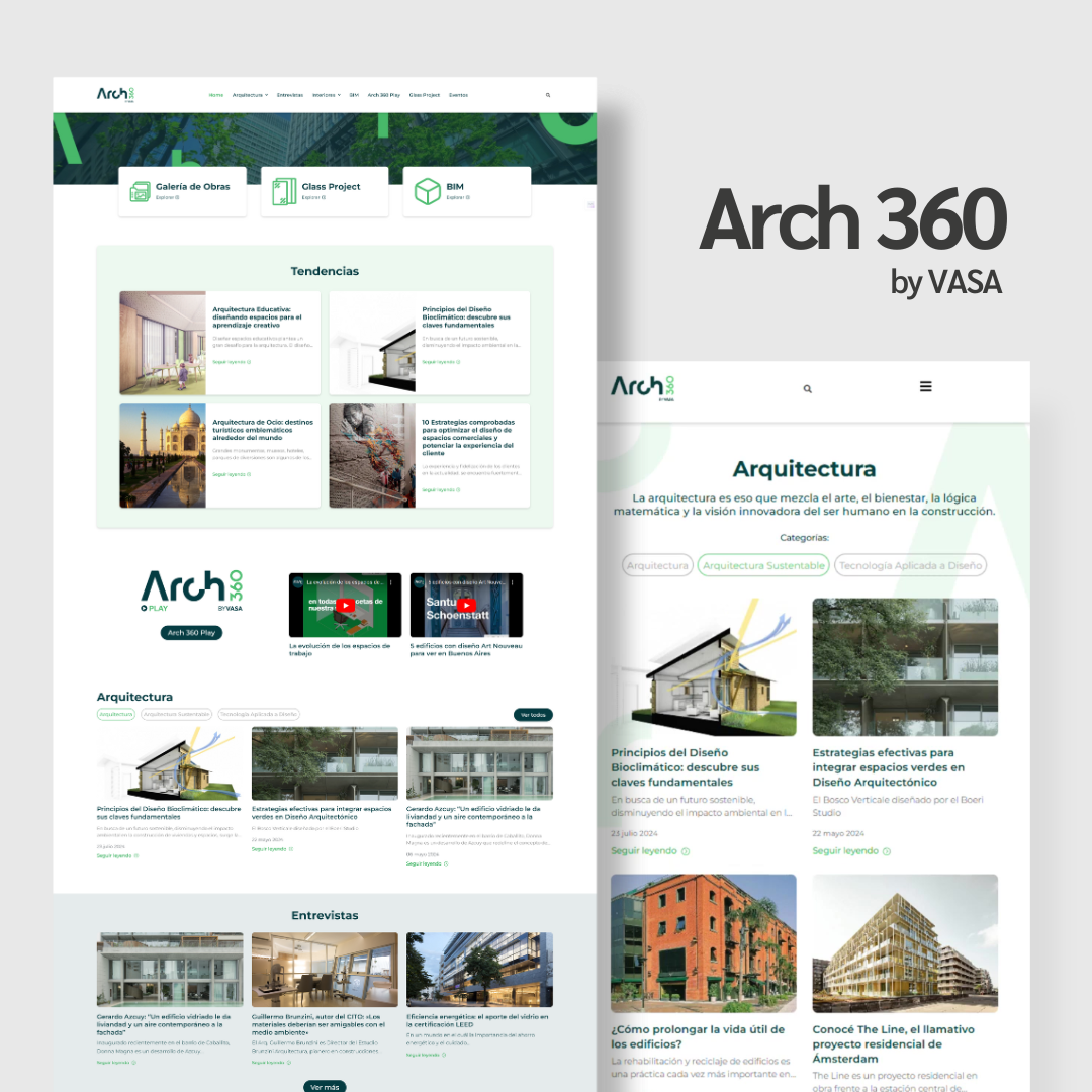 Arch360 - Web completa con blog incluido para arquitectura, importante para SEO.